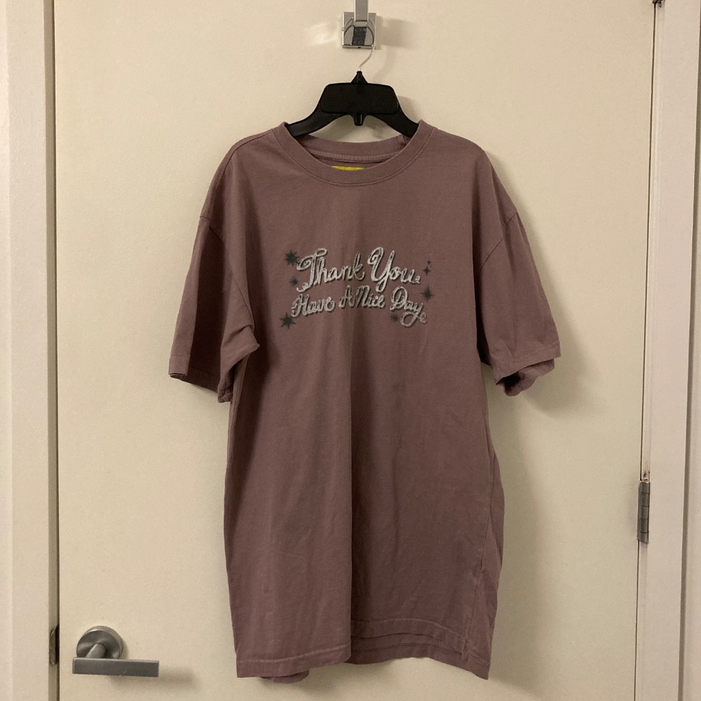 Purple Graphic Tee with Motif